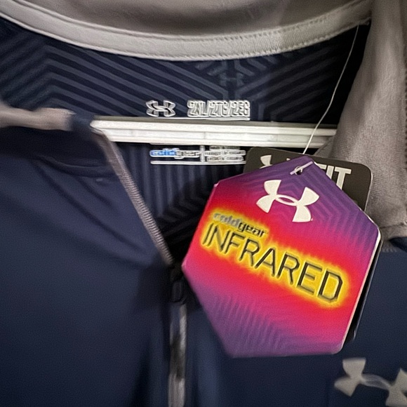 Under Armour Navy blue and grey quarter zip pullover NWT - Picture 3 of 3